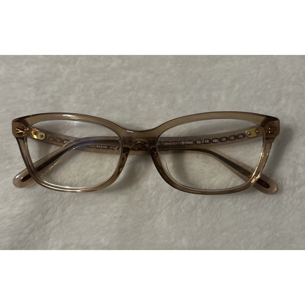 Coach HC6181F 5654 Eyeglasses Frames Transparent Brown 54-17-140 Women's